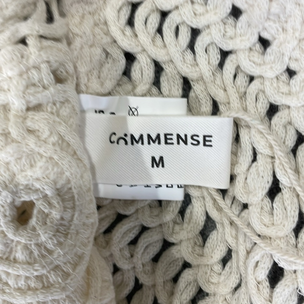 Commense Cream Crochet Button-Front Sleeveless Cardigan - Picture 6 of 11